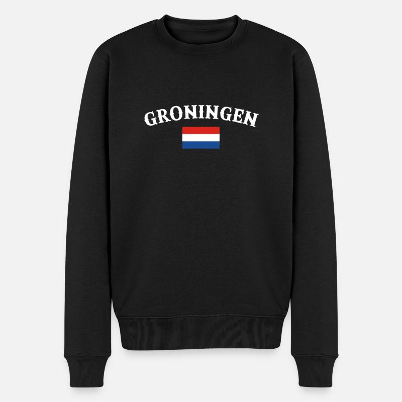 Groningue Pays-Bas Drapeau néerlandais - Pull Premium bio Homme - noir