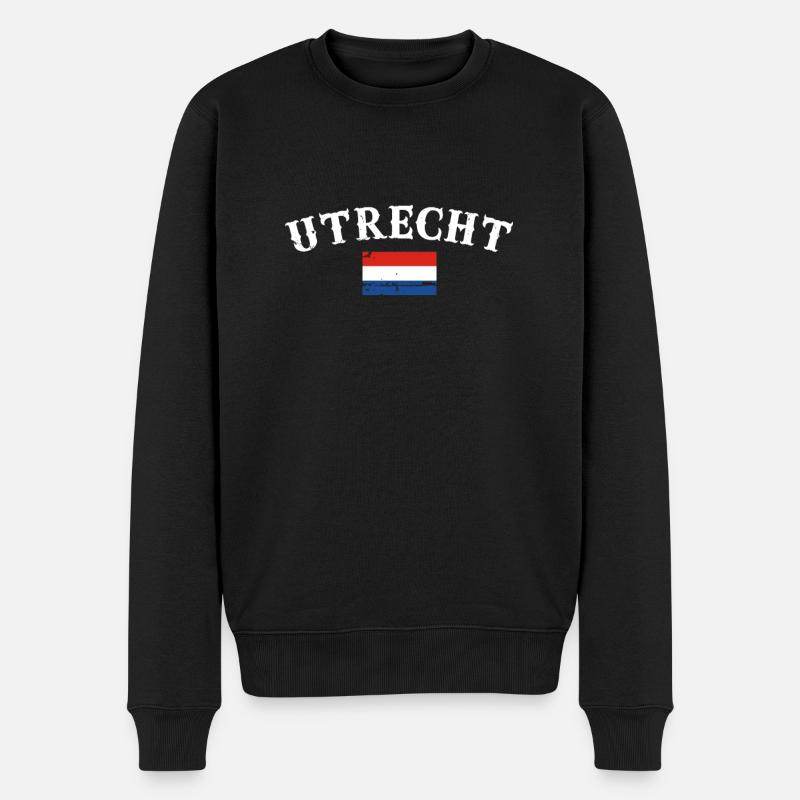 Utrecht Pays-Bas Drapeau néerlandais vintage - Pull Premium bio Homme - noir