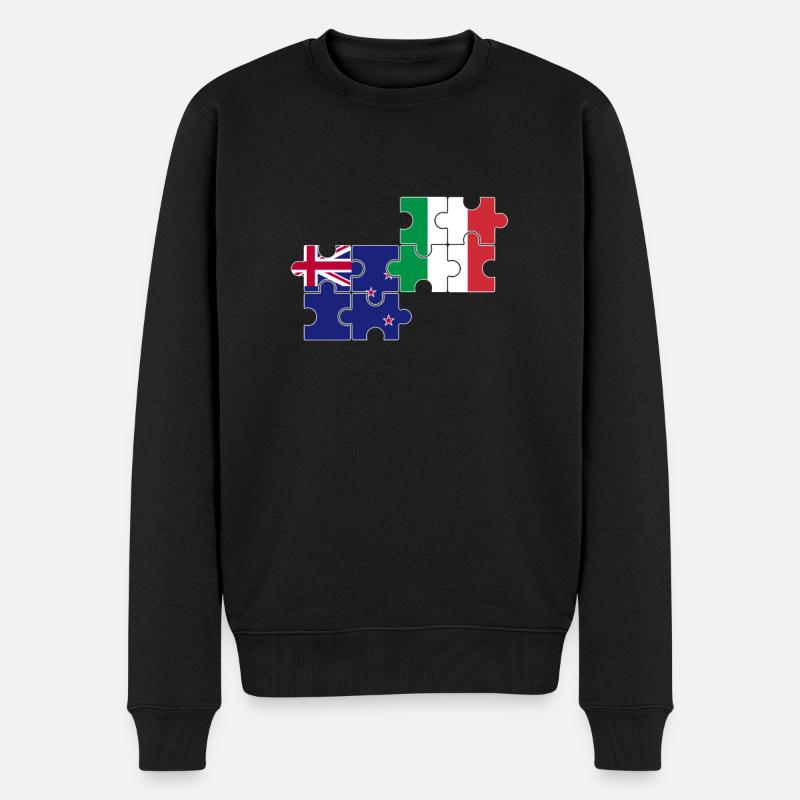 Nouvelle-Zélande Italie Drapeau Nouvelle-Zélande - Pull Premium bio Homme - noir