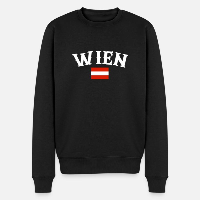 Vienne Autriche Drapeau Autrichien - Pull Premium bio Homme - noir