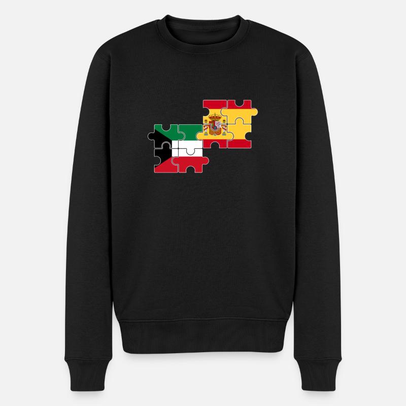 Koweït, Espagne, drapeau, Espagnol, Koweïtien - Pull Premium bio Homme - noir