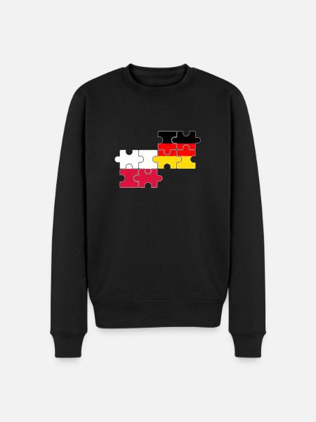 Polen Tyskland Flagga Tyska Polska - Ekologisk premiumtröja herr - svart