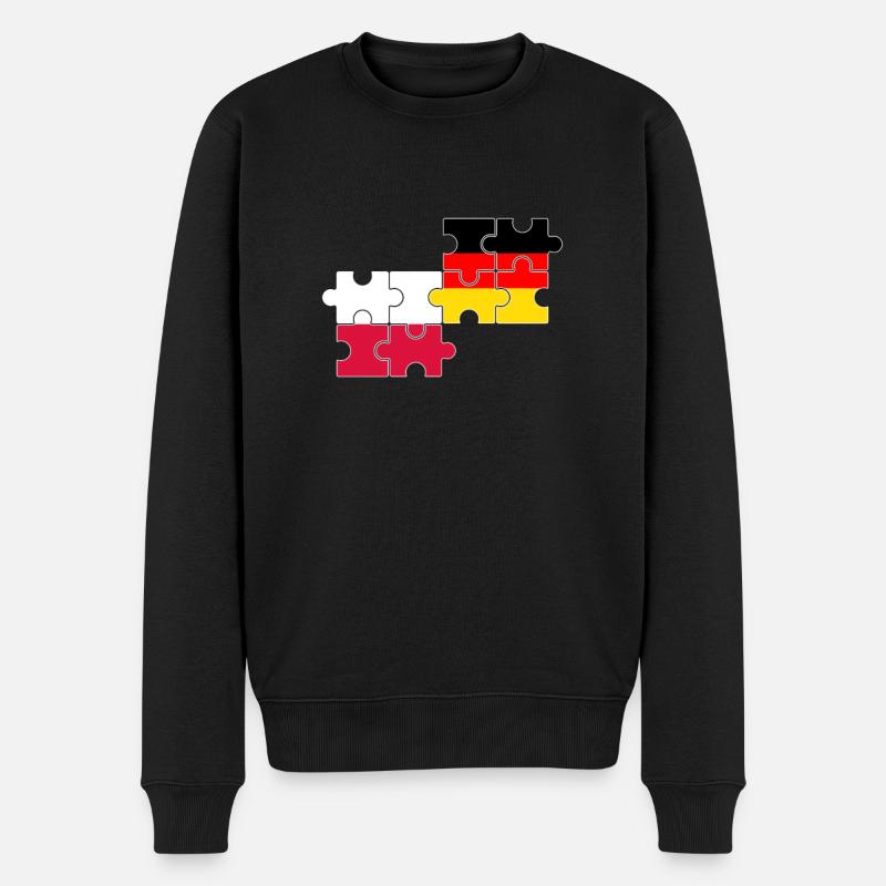 Pologne Allemagne Drapeau Allemand Polonais - Pull Premium bio Homme - noir