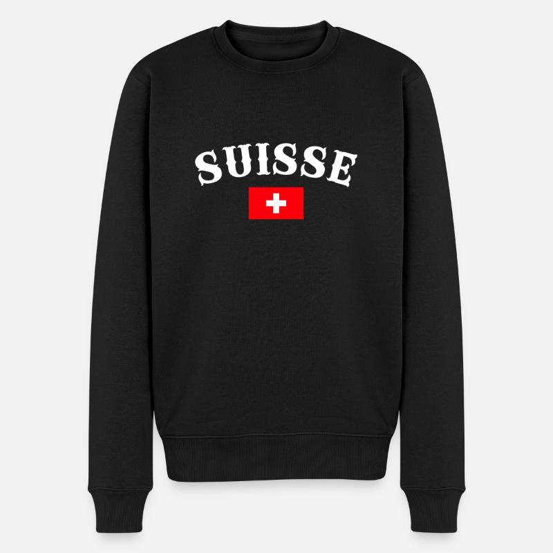 Suisse Suisse Drapeau suisse Suisse - Pull Premium bio Homme - noir