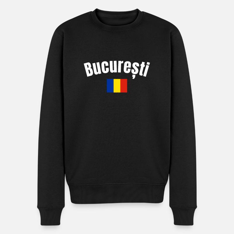 Bucuresti Romanian Flag Romanian - Men's Premium Organic Jumper - black