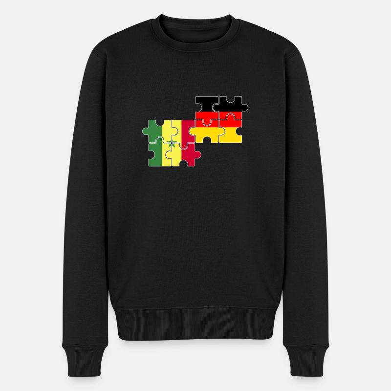 Sénégal Allemagne Drapeau Sénégal allemand - Pull Premium bio Homme - noir