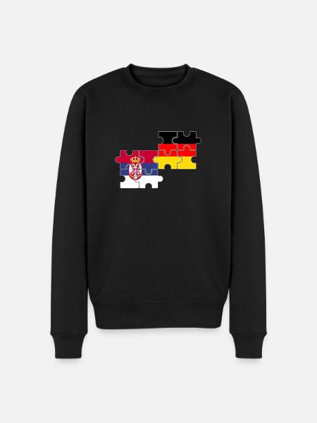 Serbia Germany Flag German Serb - Men's Premium Organic Jumper - black