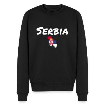 Serbie Carte Serbie Drapeau serbe Serbie - Pull Premium bio Homme - noir - Devant - Nico (187cm)
