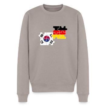 Corée du Sud Allemagne Drapeau Allemand Sud-Coréen - Pull Premium bio Homme - taupe - Devant - Nico (187cm)