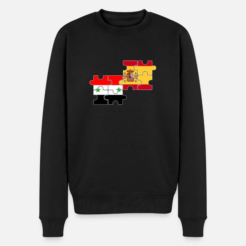 Syrien Spanien Flagge Spanier Syrer - Männer Premium Bio Pullover - Schwarz