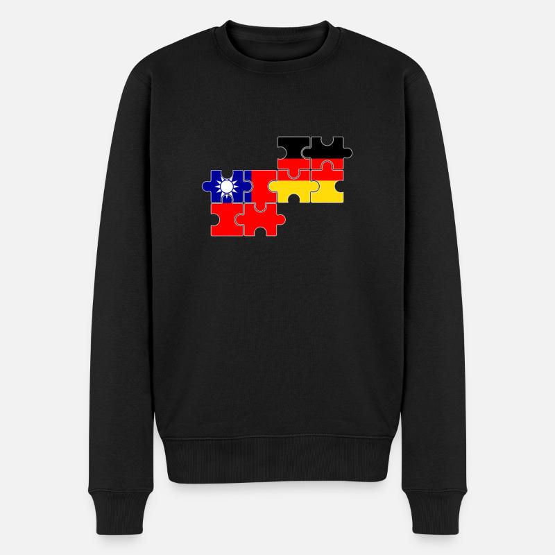 Taïwan Allemagne Drapeau Allemand Taïwanais - Pull Premium bio Homme - noir