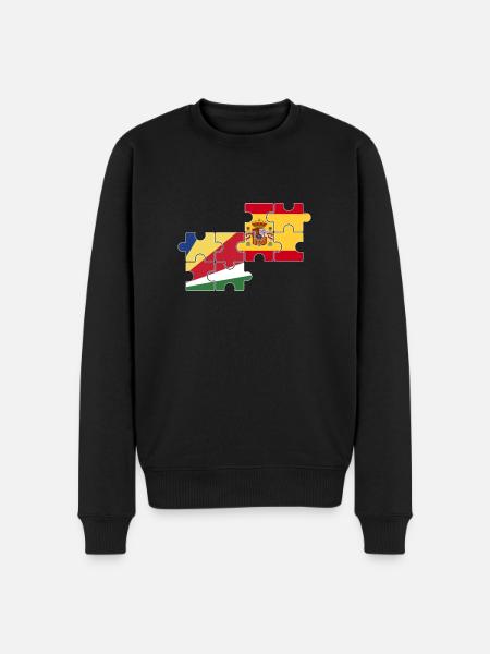 Seychellen Spanien Flagge Spanier Seycheller - Männer Premium Bio Pullover - Schwarz