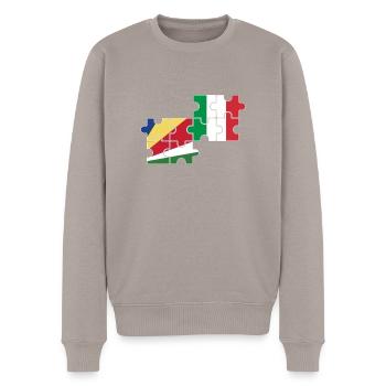 Seychelles Italy Flag Italian Seychelles - Men's Premium Organic Jumper - taupe - Front - Nico (187cm)