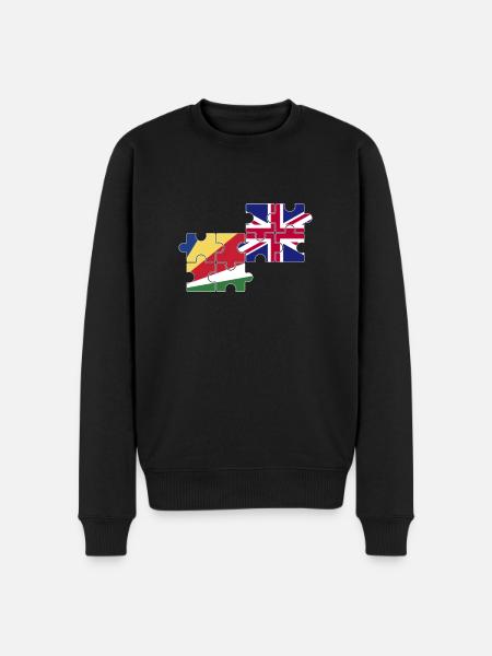 Seychelles UK Flag British Seychelles - Men's Premium Organic Jumper - black