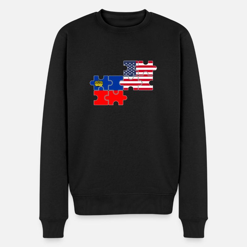 Liechtenstein États-Unis Drapeau Liechtensteiner - Pull Premium bio Homme - noir