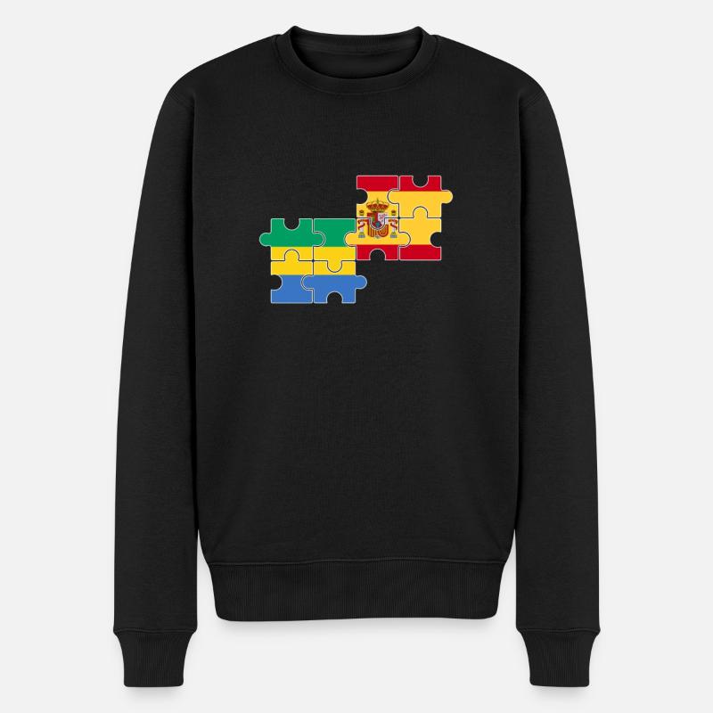 Gabun Spanien Flagge Spanisch Gabuner - Männer Premium Bio Pullover - Schwarz
