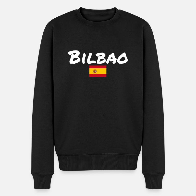 Bilbao Spanien Spanische Flagge Spanier - Männer Premium Bio Pullover - Schwarz