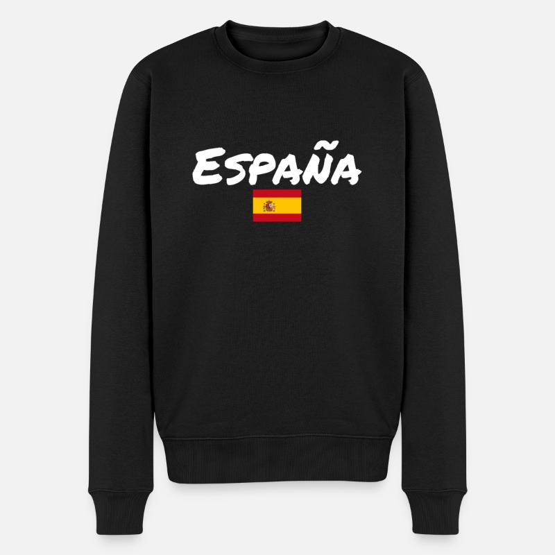 España Spanien Spanische Flagge Spanier - Männer Premium Bio Pullover - Schwarz