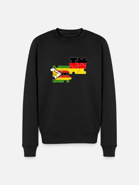 Zimbabwe Germany Flag German Zimbabwean - Men's Premium Organic Jumper - black