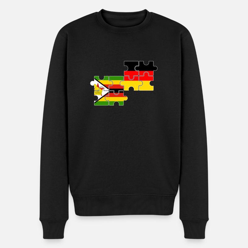 Zimbabwe Allemagne Drapeau Allemand Zimbabwéen - Pull Premium bio Homme - noir