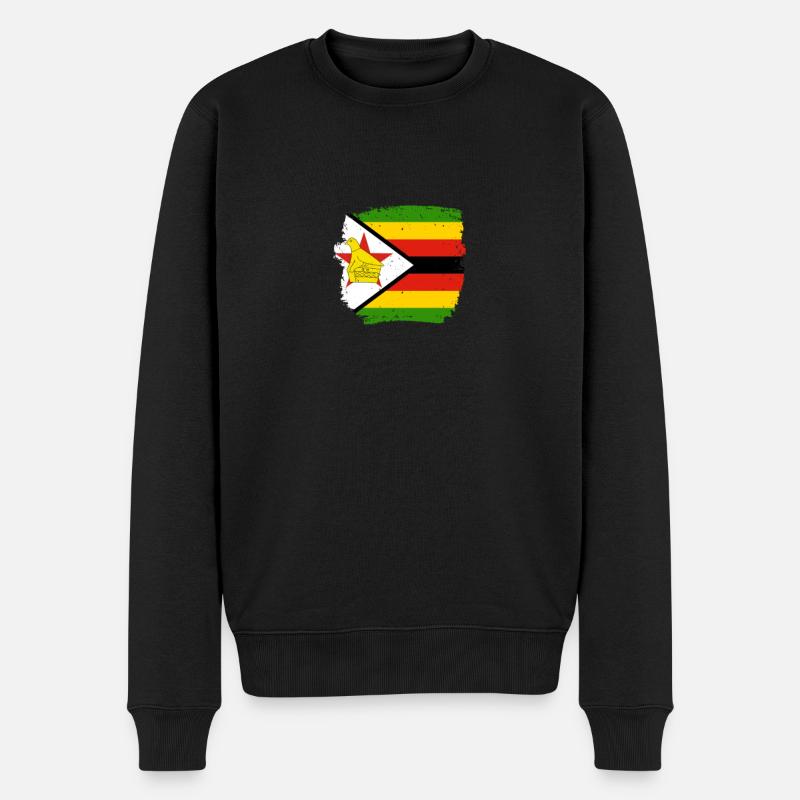 Zimbabwe Drapeau zimbabwéen Zimbabwéen - Pull Premium bio Homme - noir