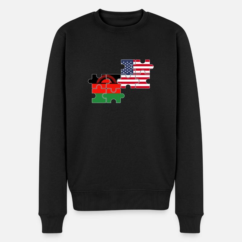 Malawi USA Drapeau Américain Malawiens - Pull Premium bio Homme - noir