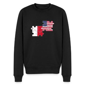 Malta USA Flagge Amerikanisch Maltesisch - Männer Premium Bio Pullover - Schwarz - Vorne - Nico (187cm)