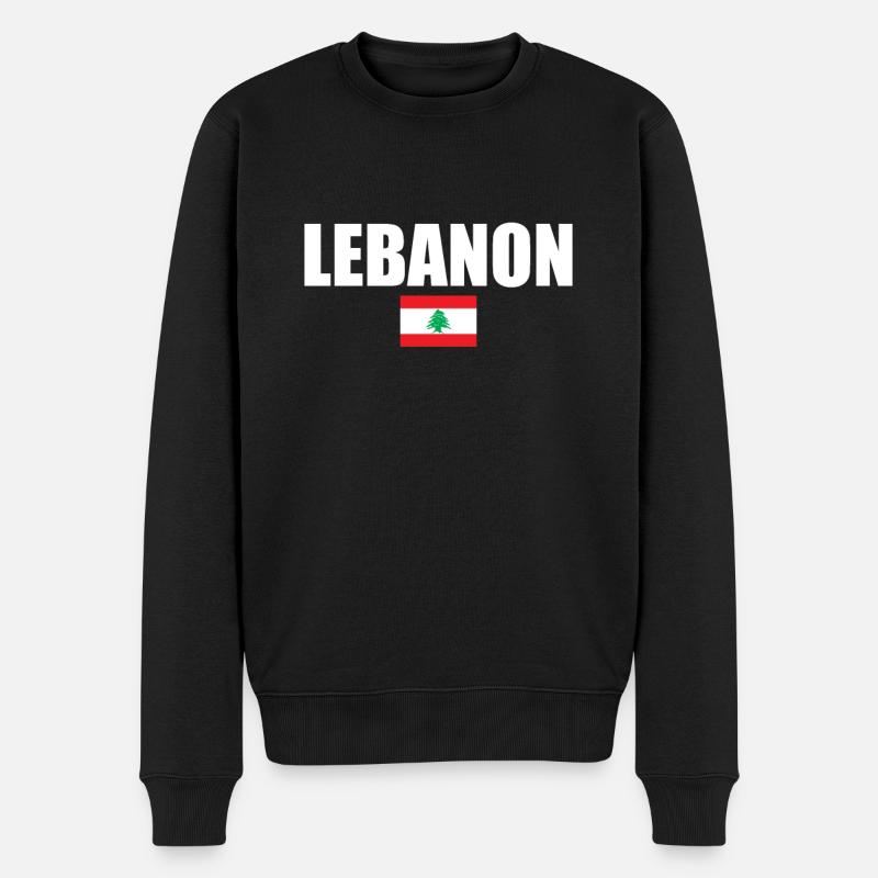 Libanon Libanesische Flagge Libanese - Männer Premium Bio Pullover - Schwarz