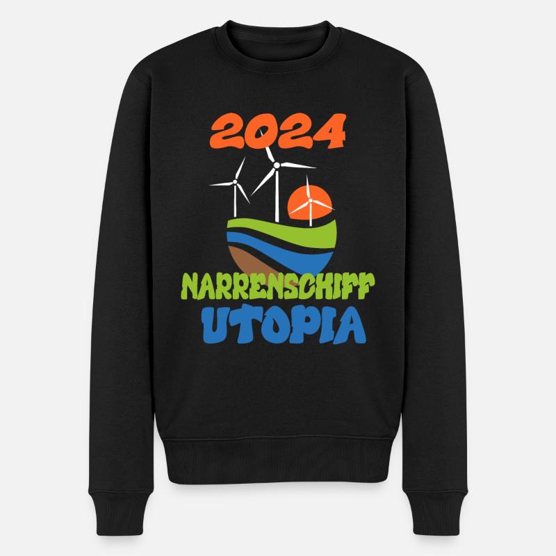 Narrenschiff Utopia, 2024 - Männer Premium Bio Pullover - Schwarz