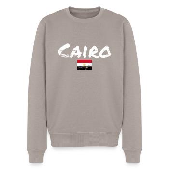 Le Caire Vintage Egypte Egypte Egypte Drapeau Egyptien Egyptien - Pull Premium bio Homme - taupe - Devant - Nico (187cm)