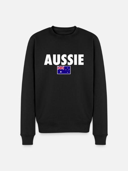 Aussie Australia Australian Flag Australian - Men's Premium Organic Jumper - black