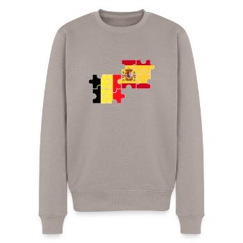 Belgique Espagne Drapeau Espagnols Belges - Pull Premium bio Homme - taupe - Devant - Nico (187cm)