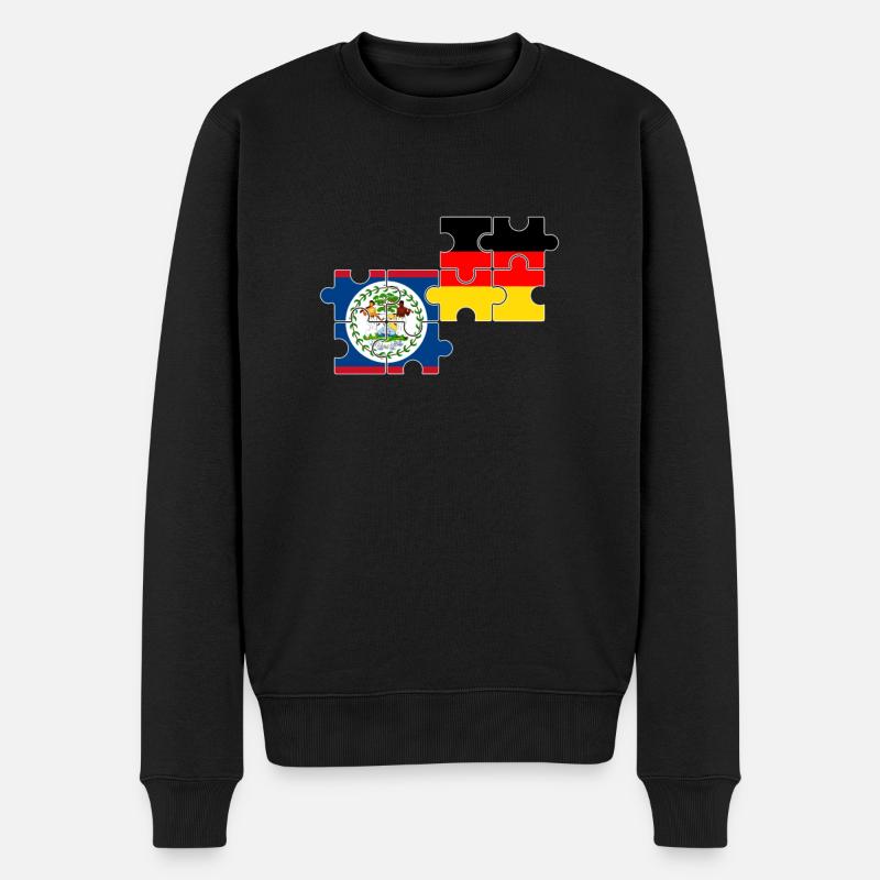 Belize Germany Flag Belizer - Men's Premium Organic Jumper - black
