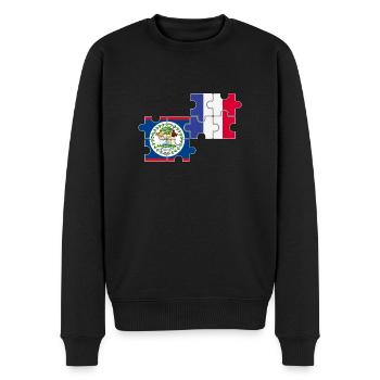 Belize Frankreich Flagge Belizer - Männer Premium Bio Pullover - Schwarz - Vorne - Nico (187cm)