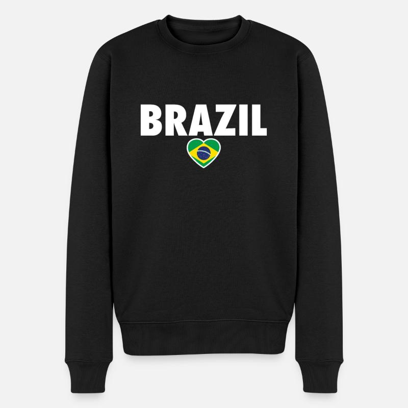 Brésil Brésil Drapeau brésilien - Pull Premium bio Homme - noir