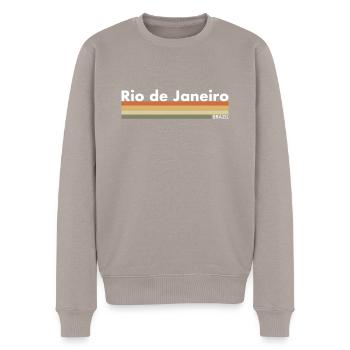 Rio de Janeiro Brésil Brasilien Retro - Pull Premium bio Homme - taupe - Devant - Nico (187cm)