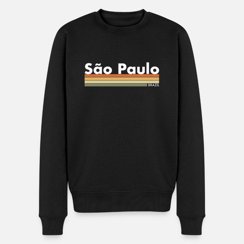 São Paulo Brazil Brasilien Retro Brasilianische - Männer Premium Bio Pullover - Schwarz