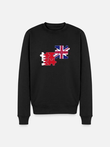 Bahrain UK Flag British Bahraini - Men's Premium Organic Jumper - black