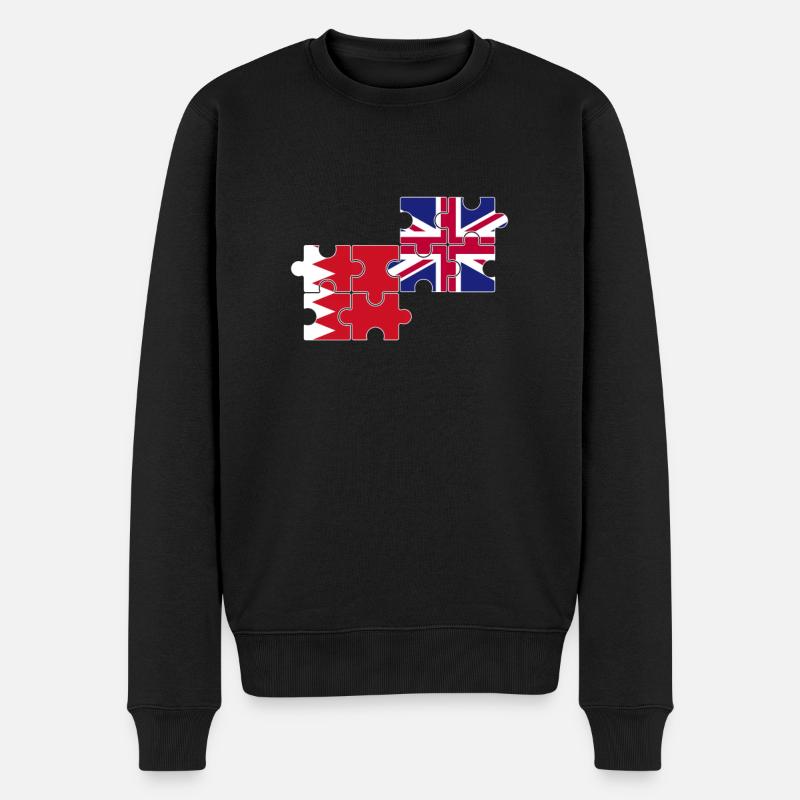 Bahreïn Royaume-Uni Drapeau britannique Bahreïn - Pull Premium bio Homme - noir