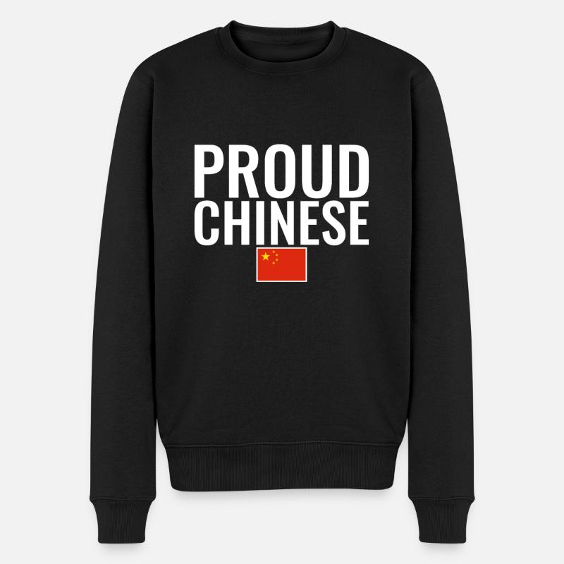 Fier drapeau chinois chinois - Pull Premium bio Homme - noir