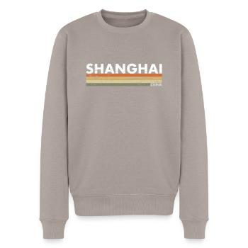 Shanghai Chine Vintage Chinesische Chinois - Pull Premium bio Homme - taupe - Devant - Nico (187cm)