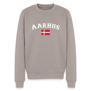Aarhus Danemark Drapeau danois Proud Dane - Pull Premium bio Homme - taupe - Devant - Nico (187cm)