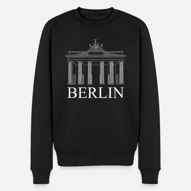 Berlin Brandenburger Tor - Männer Premium Bio Pullover - Schwarz