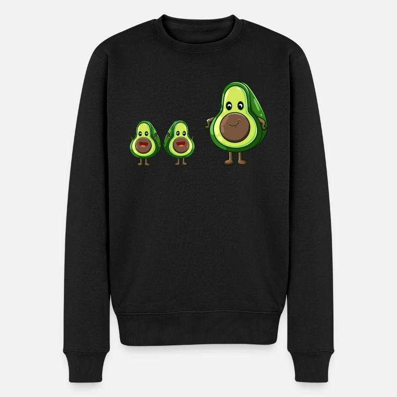 Niedliche Avocado Familie Kinder Geschenk - Männer Premium Bio Pullover - Schwarz