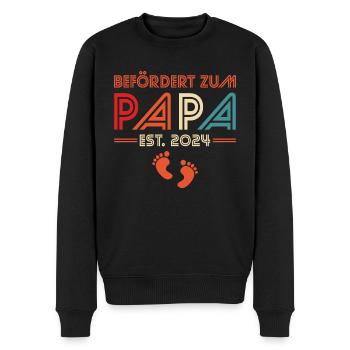 Schwangerschaft verkünden Eltern Werdender Papa - Männer Premium Bio Pullover - Schwarz - Vorne - Nico (187cm)