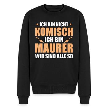 Ich bin nicht komisch Maurer Geschenk - Männer Premium Bio Pullover - Schwarz - Vorne - Nico (187cm)