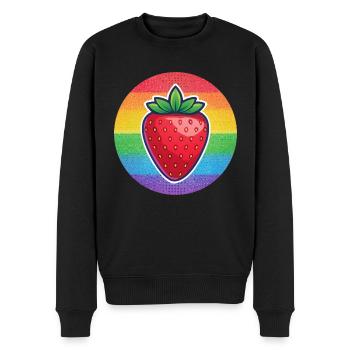 LGBTQ Erdbeere - Männer Premium Bio Pullover - Schwarz - Vorne - Nico (187cm)