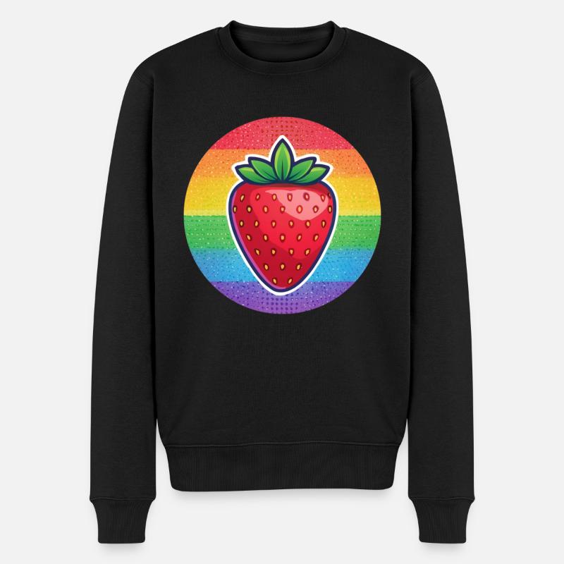 LGBTQ Erdbeere - Männer Premium Bio Pullover - Schwarz