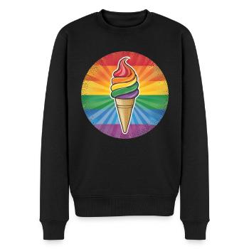 LGBTQ Ice Cream Eis - Männer Premium Bio Pullover - Schwarz - Vorne - Nico (187cm)