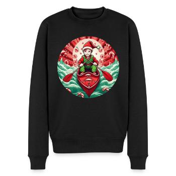 Weihnachtself Kajakfahren - Männer Premium Bio Pullover - Schwarz - Vorne - Nico (187cm)
